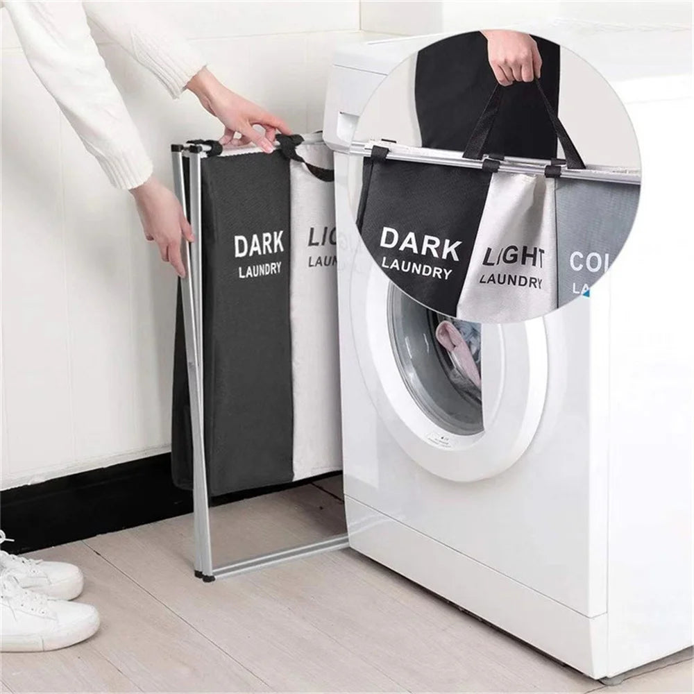 Large Waterproof Foldable Laundry Basket - 1-3 Grids Dirty Clothes Organizer, Two Sizes Available