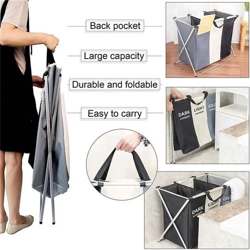 Large Waterproof Foldable Laundry Basket - 1-3 Grids Dirty Clothes Organizer, Two Sizes Available