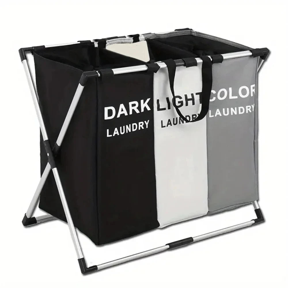Large Waterproof Foldable Laundry Basket - 1-3 Grids Dirty Clothes Organizer, Two Sizes Available