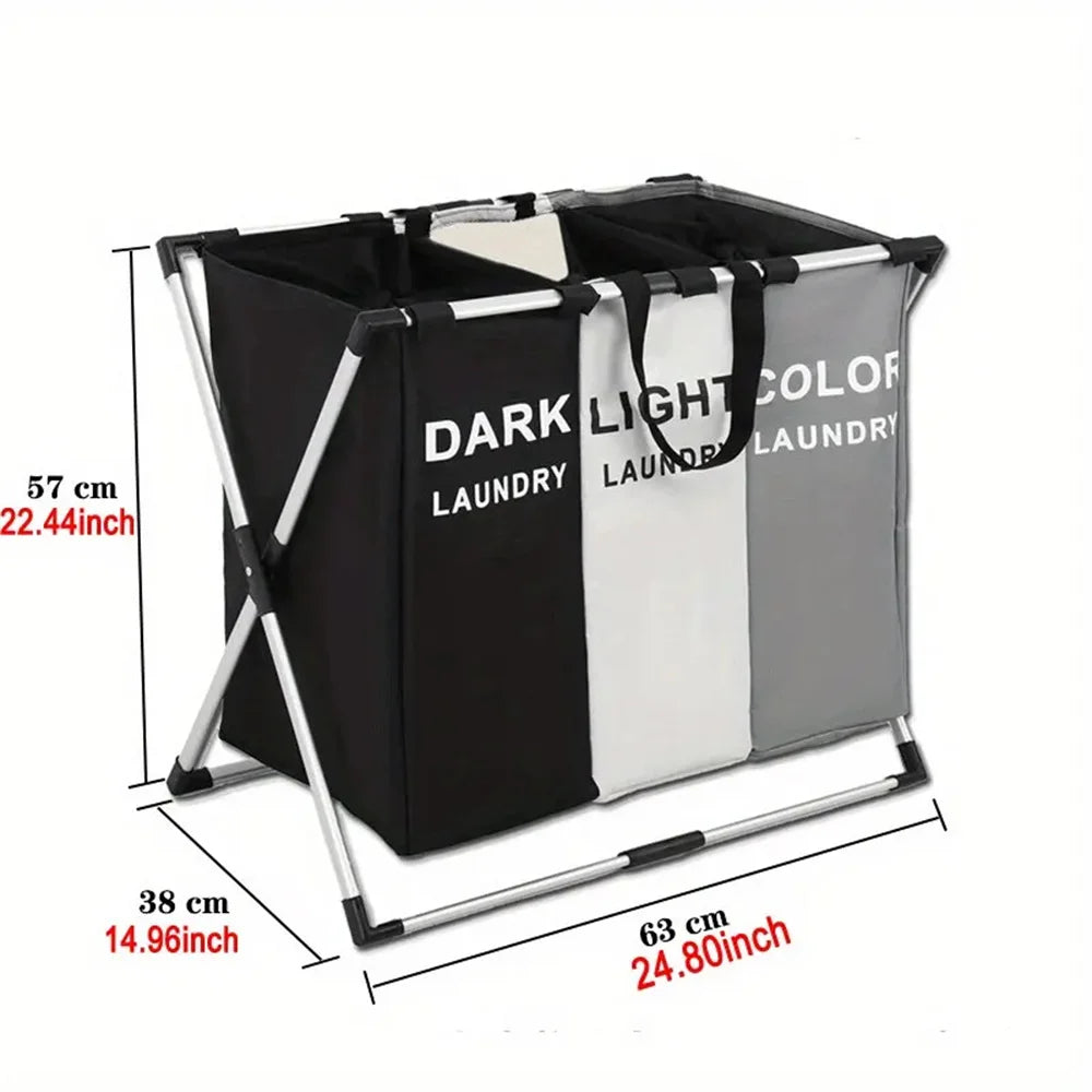 Large Waterproof Foldable Laundry Basket - 1-3 Grids Dirty Clothes Organizer, Two Sizes Available